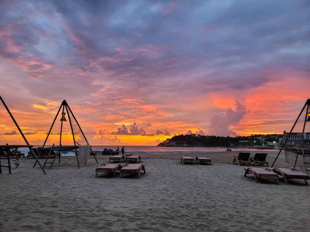 Playa Zicatela is a fantastic place to marvel at the gorgeous sunsets in Puerto Escondido.
